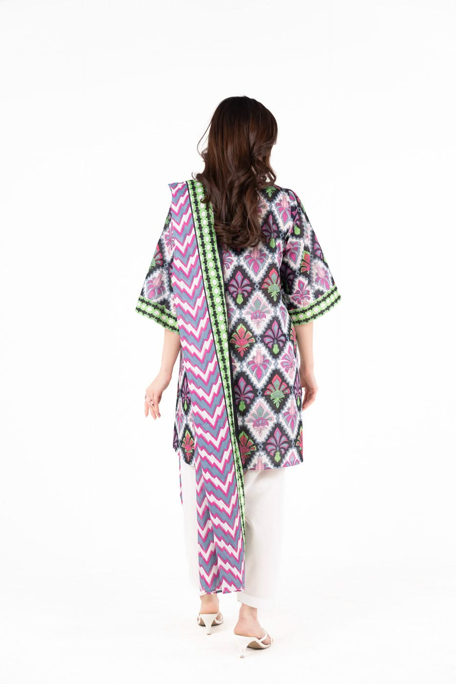 3 Piece  Printed Lawn Suit With Printed Lawn Dupatta