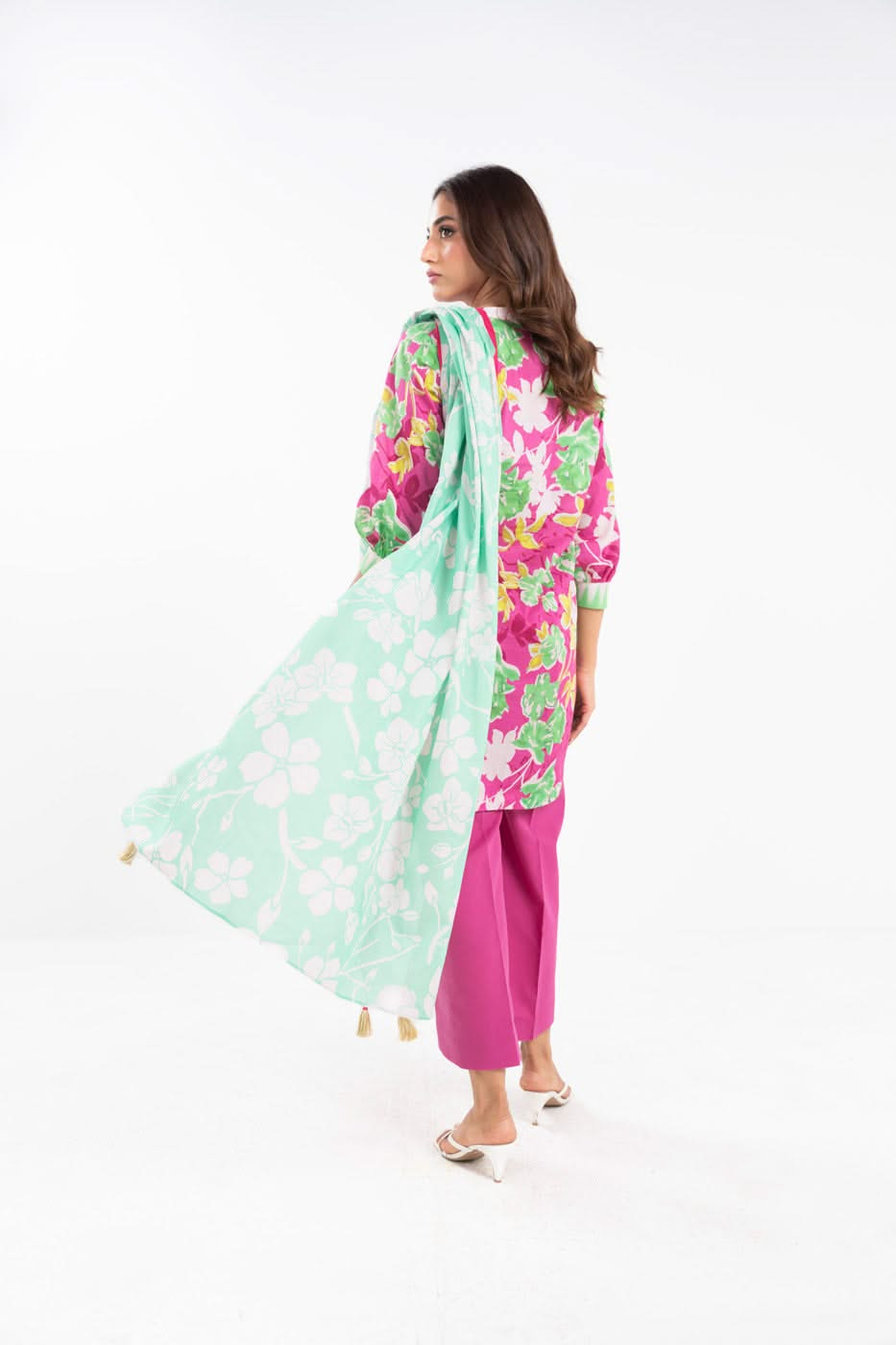 3 Piece  Printed Lawn Suit With Printed Lawn Dupatta