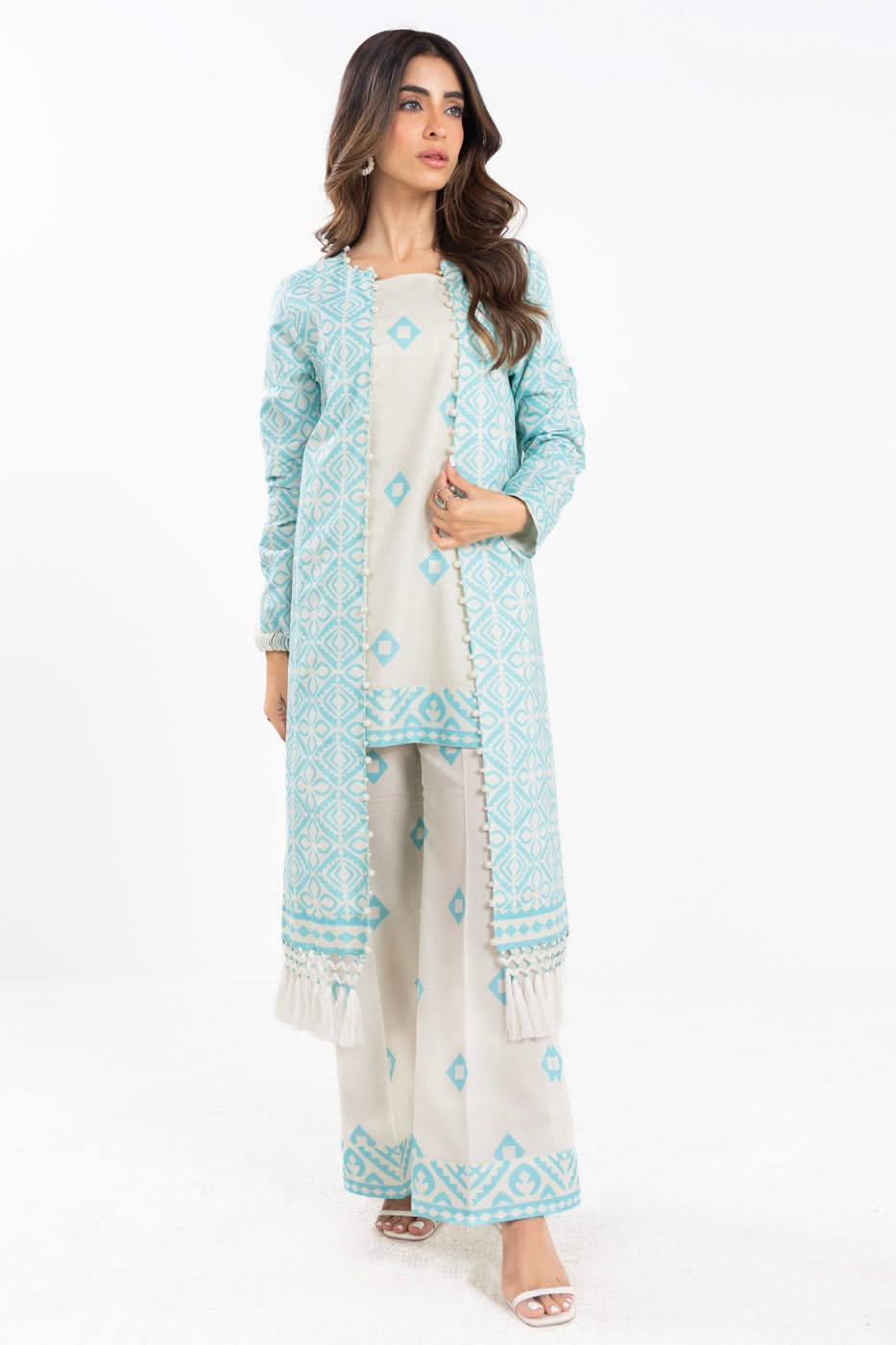 3 Piece  Printed Lawn Suit With Printed Silver Lawn Dupatta