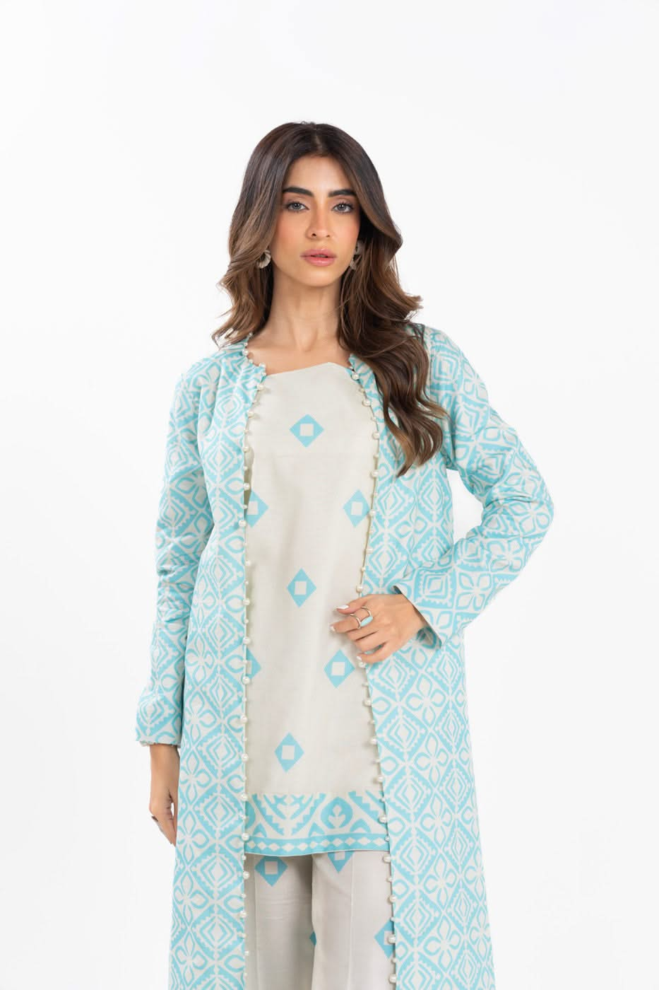 3 Piece  Printed Lawn Suit With Printed Silver Lawn Dupatta