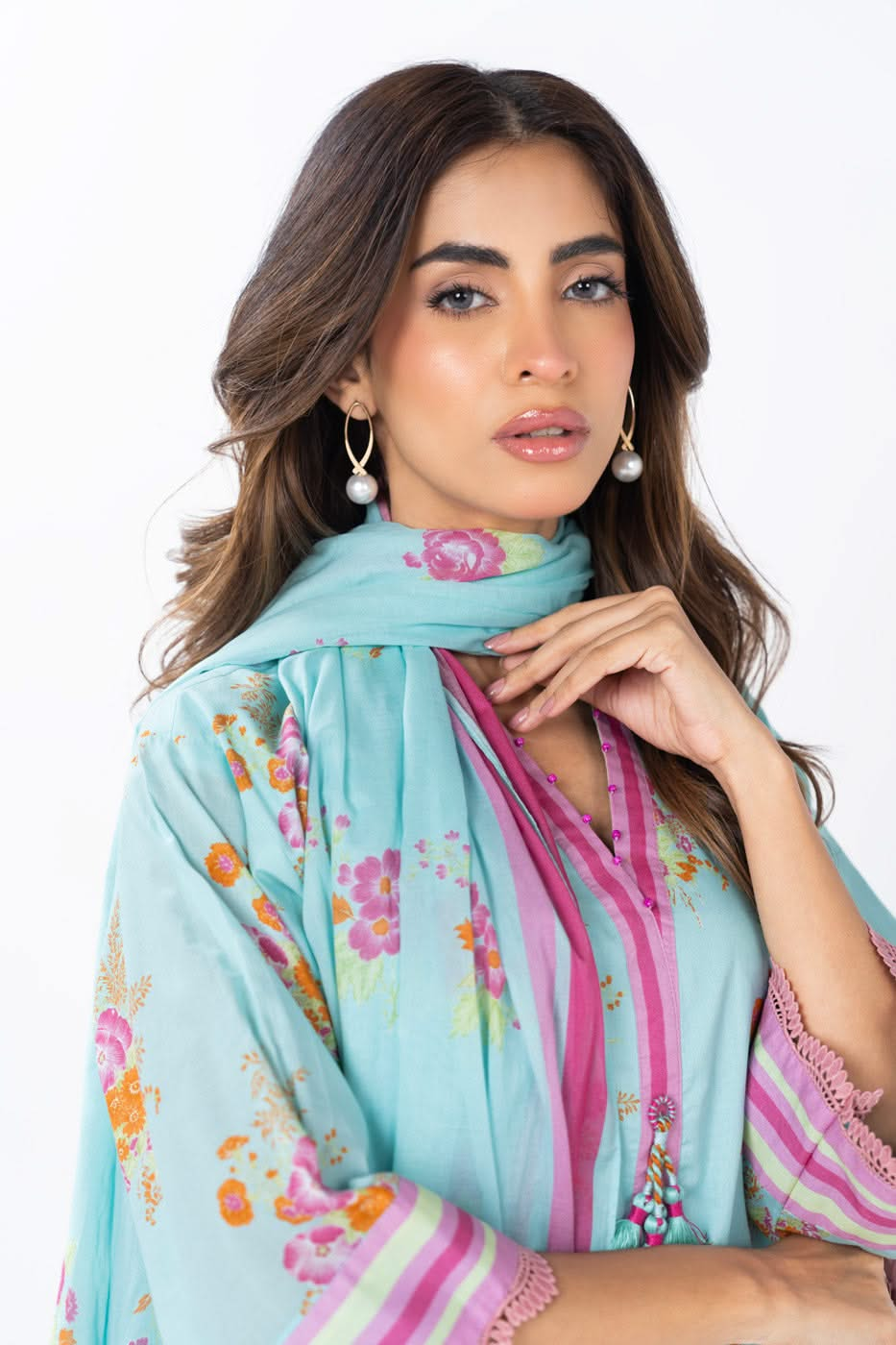 2 Piece Printed Lawn Suit With Printed Lawn Dupatta