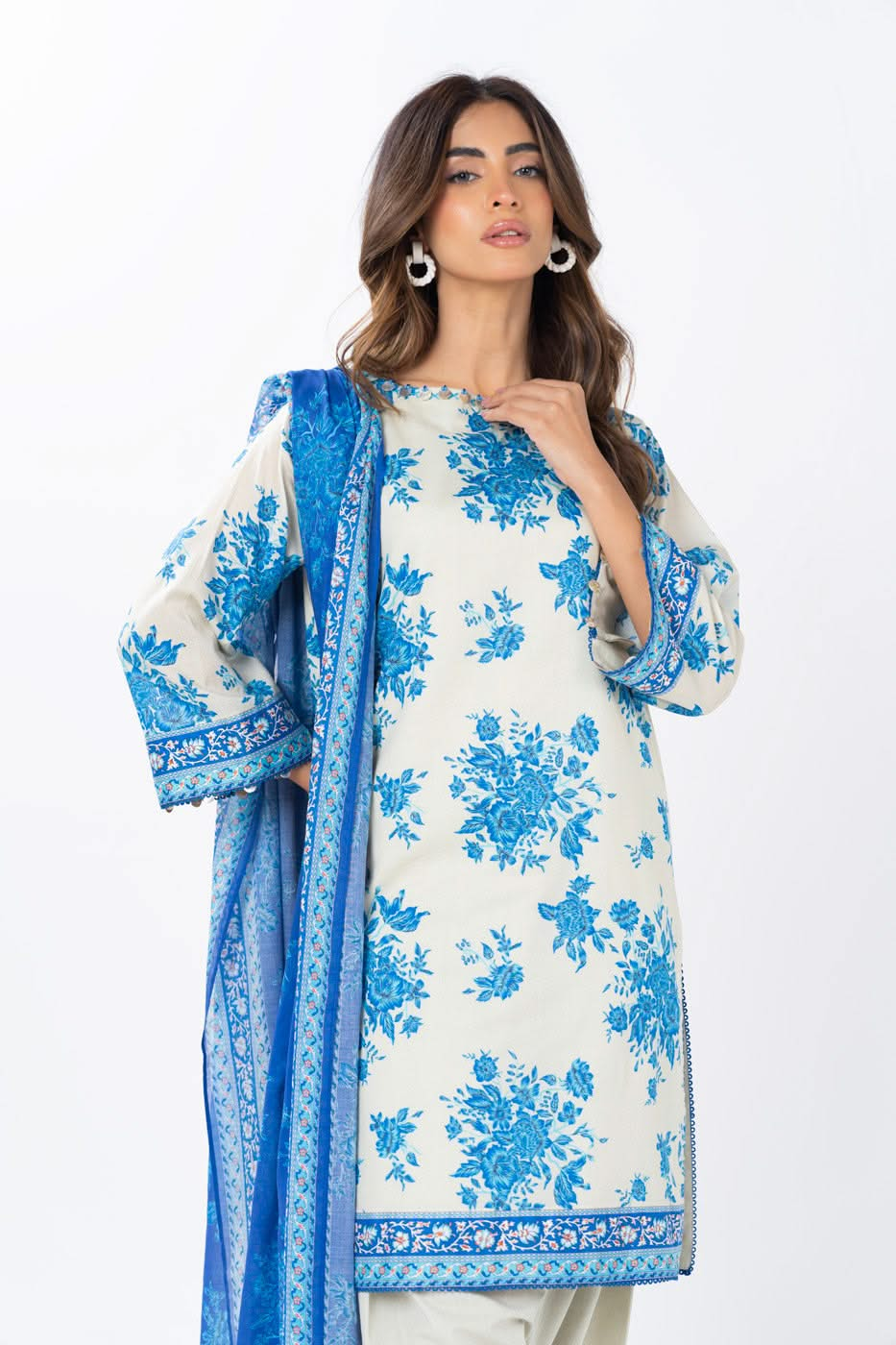 2 Piece Printed Lawn Suit With Printed Lawn Dupatta