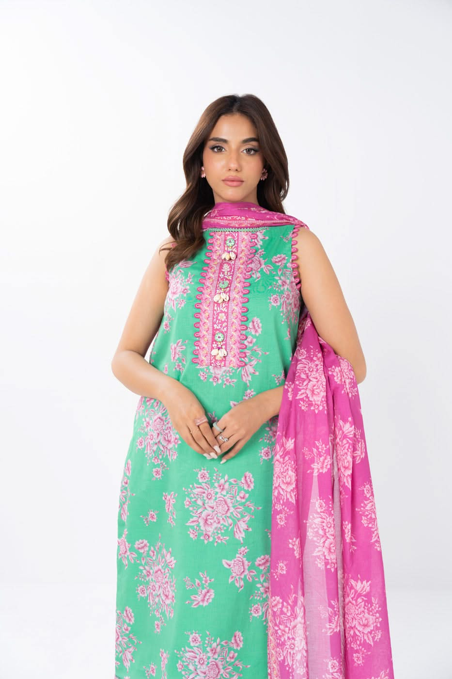 2 Piece  Printed Lawn Suit With Printed Lawn Dupatta