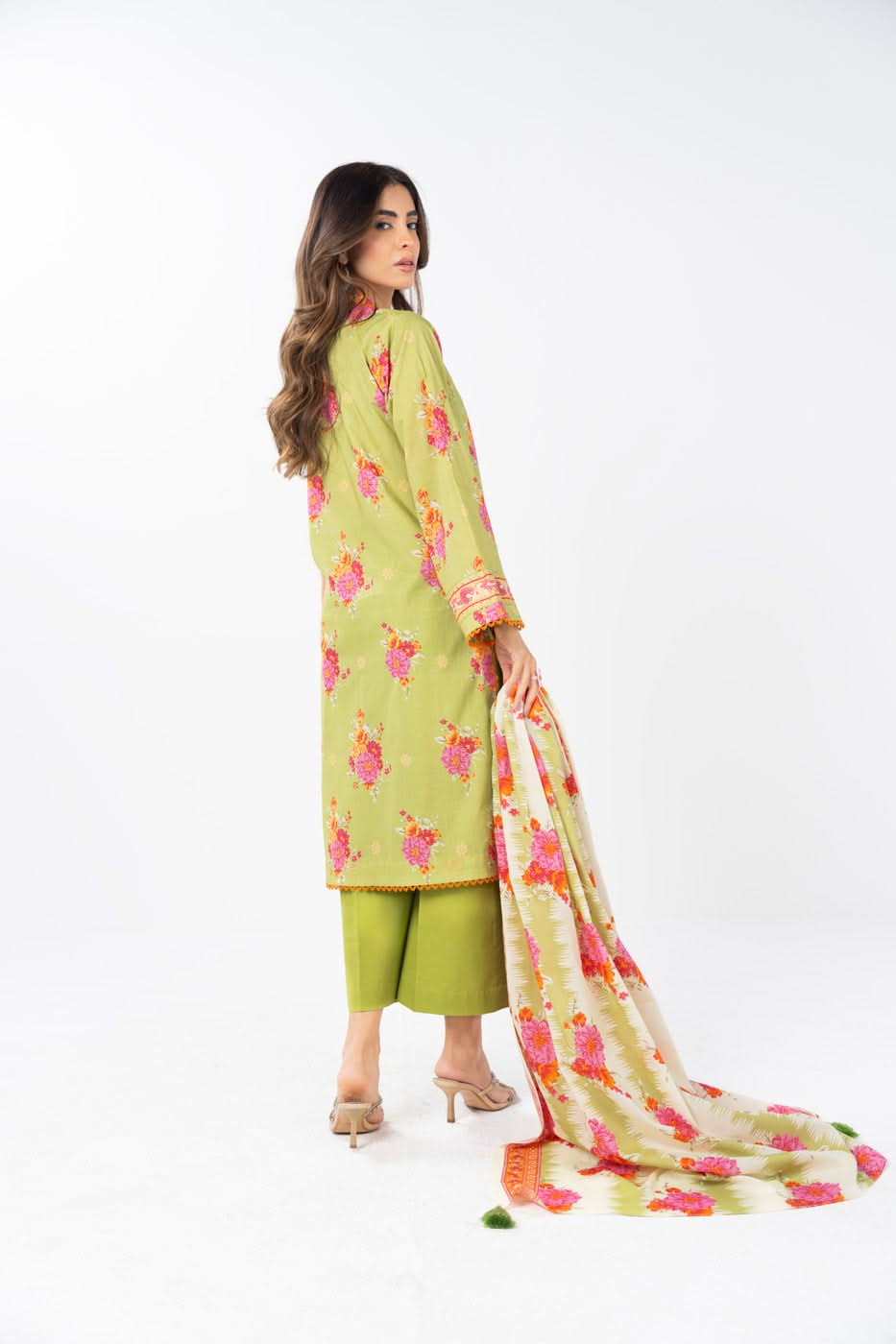 3 Piece  Printed Lawn  Suit With Printed Lawn Dupatta