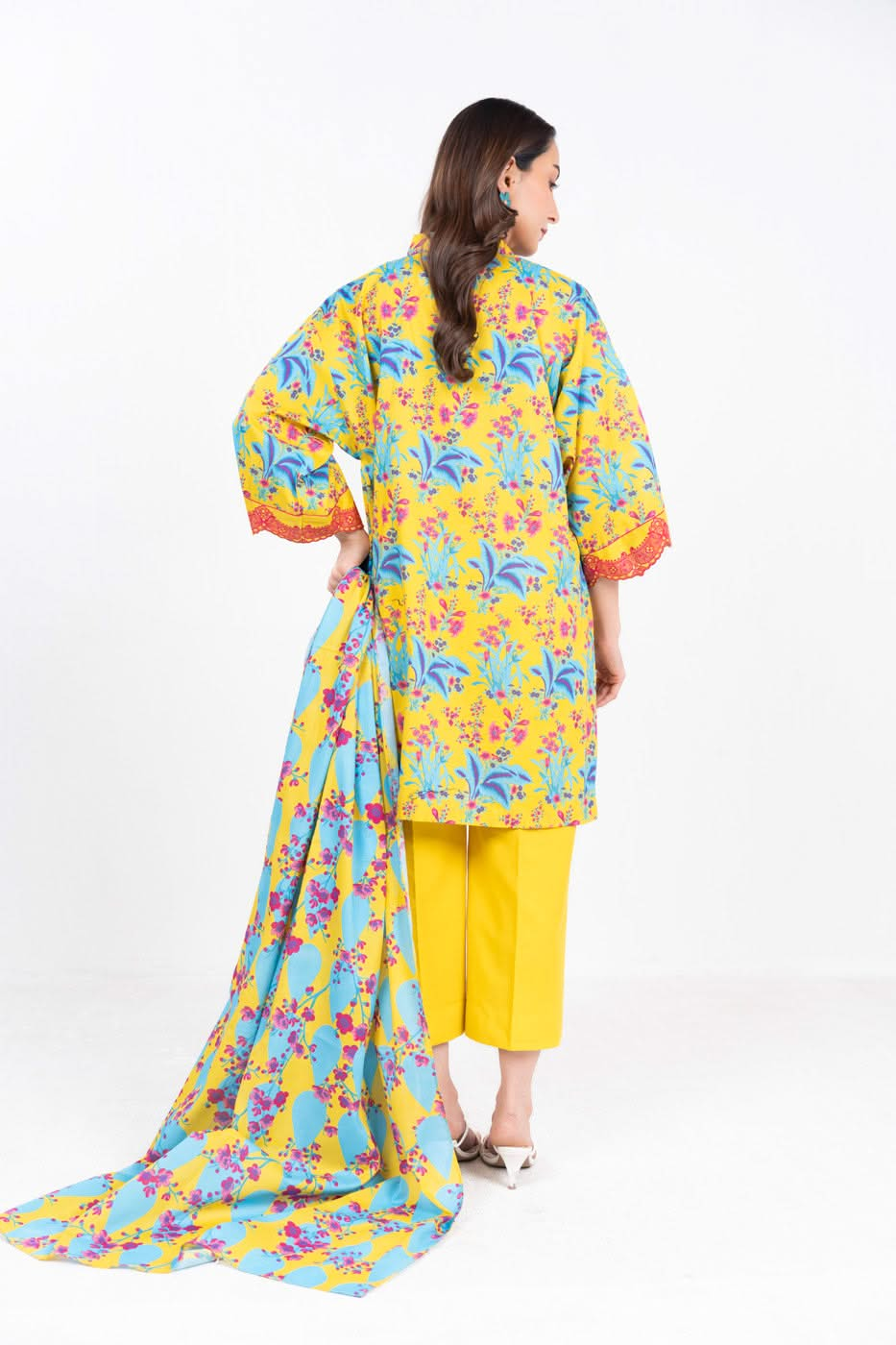 3 Piece  Printed Lawn Suit With Printed Lawn Dupatta