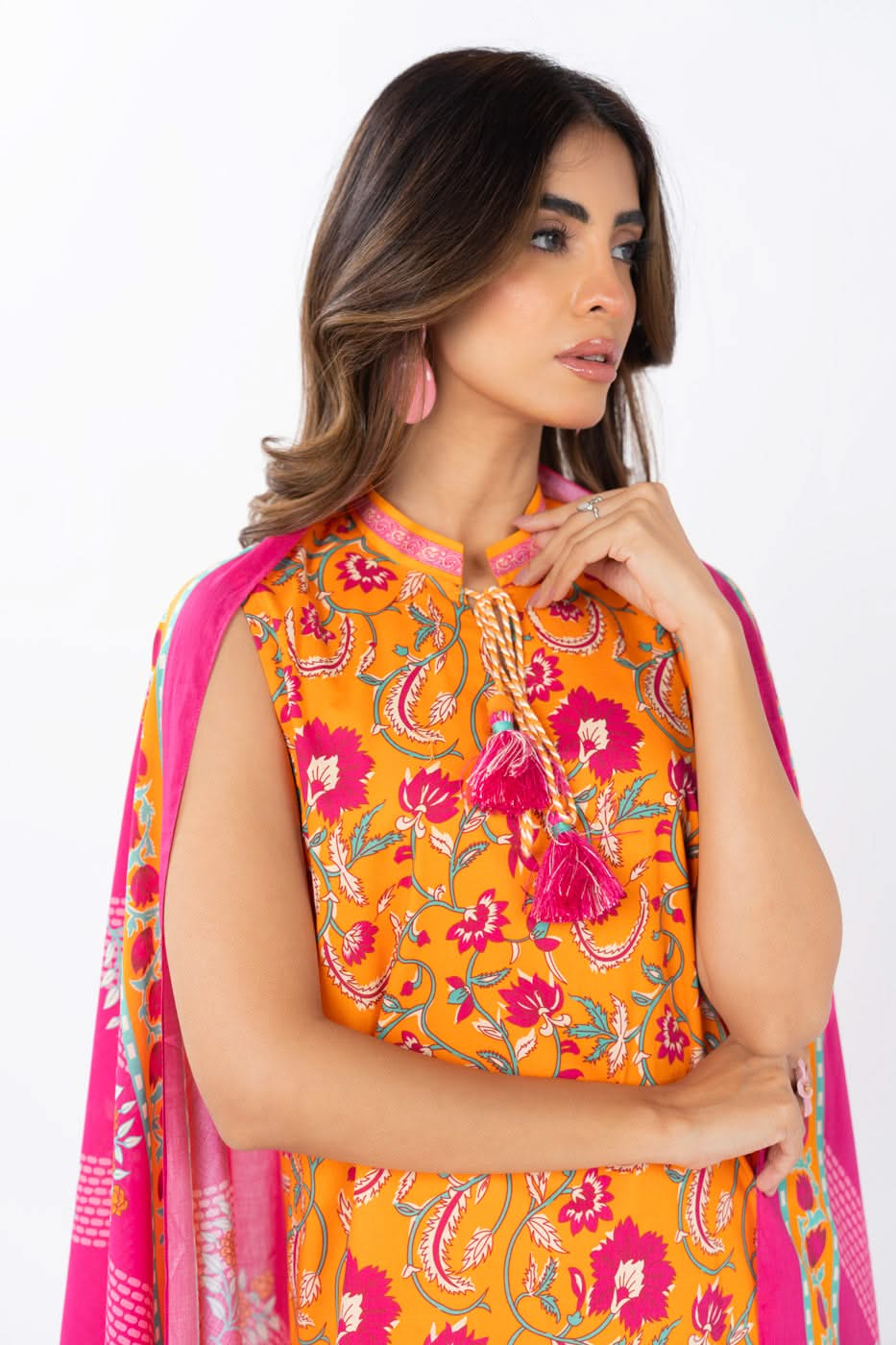 3 Piece Printed Lawn  Suit With Printed Lawn Dupatta