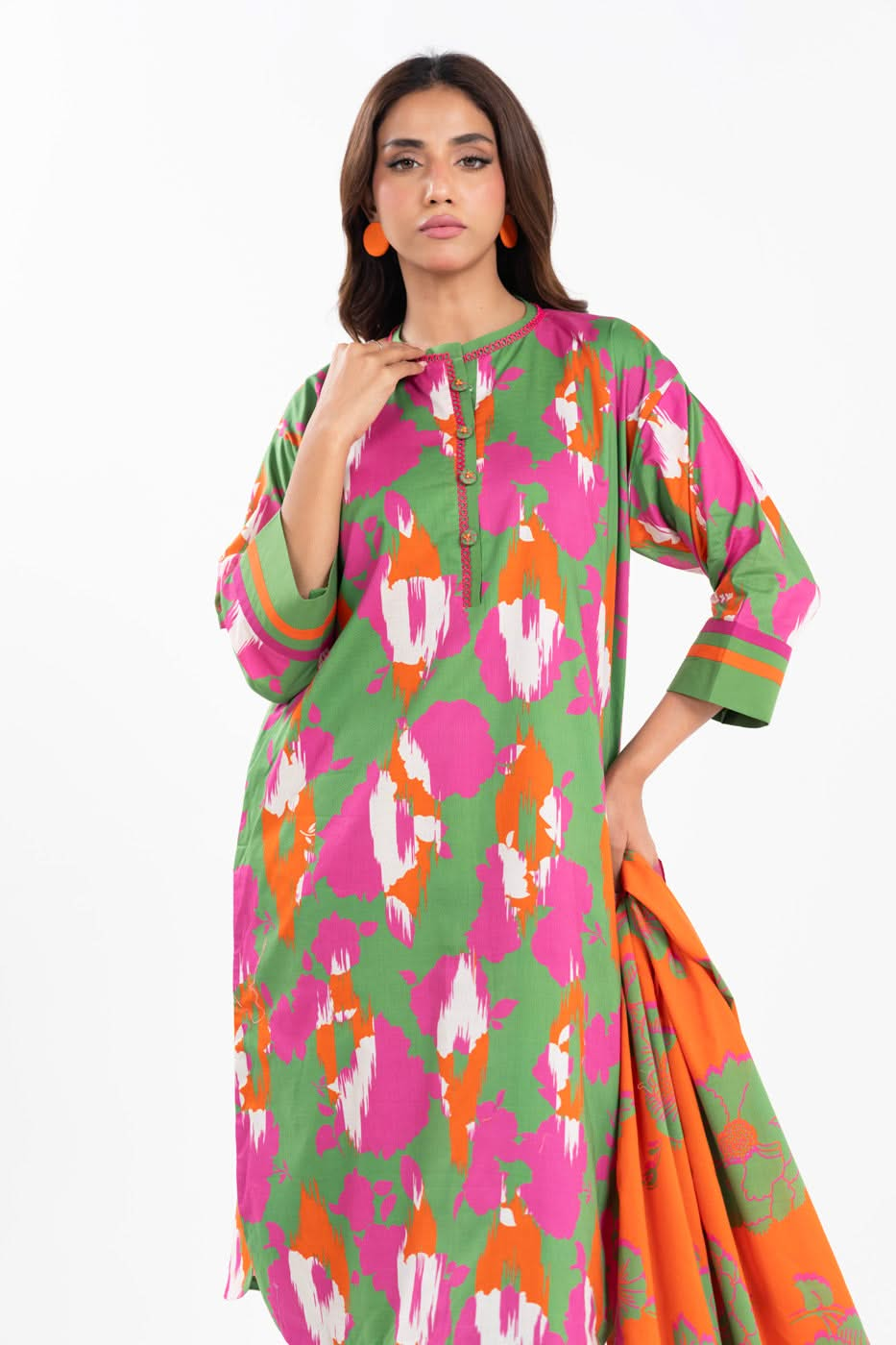 3 Piece  Printed Lawn Suit With Printed Lawn Dupatta