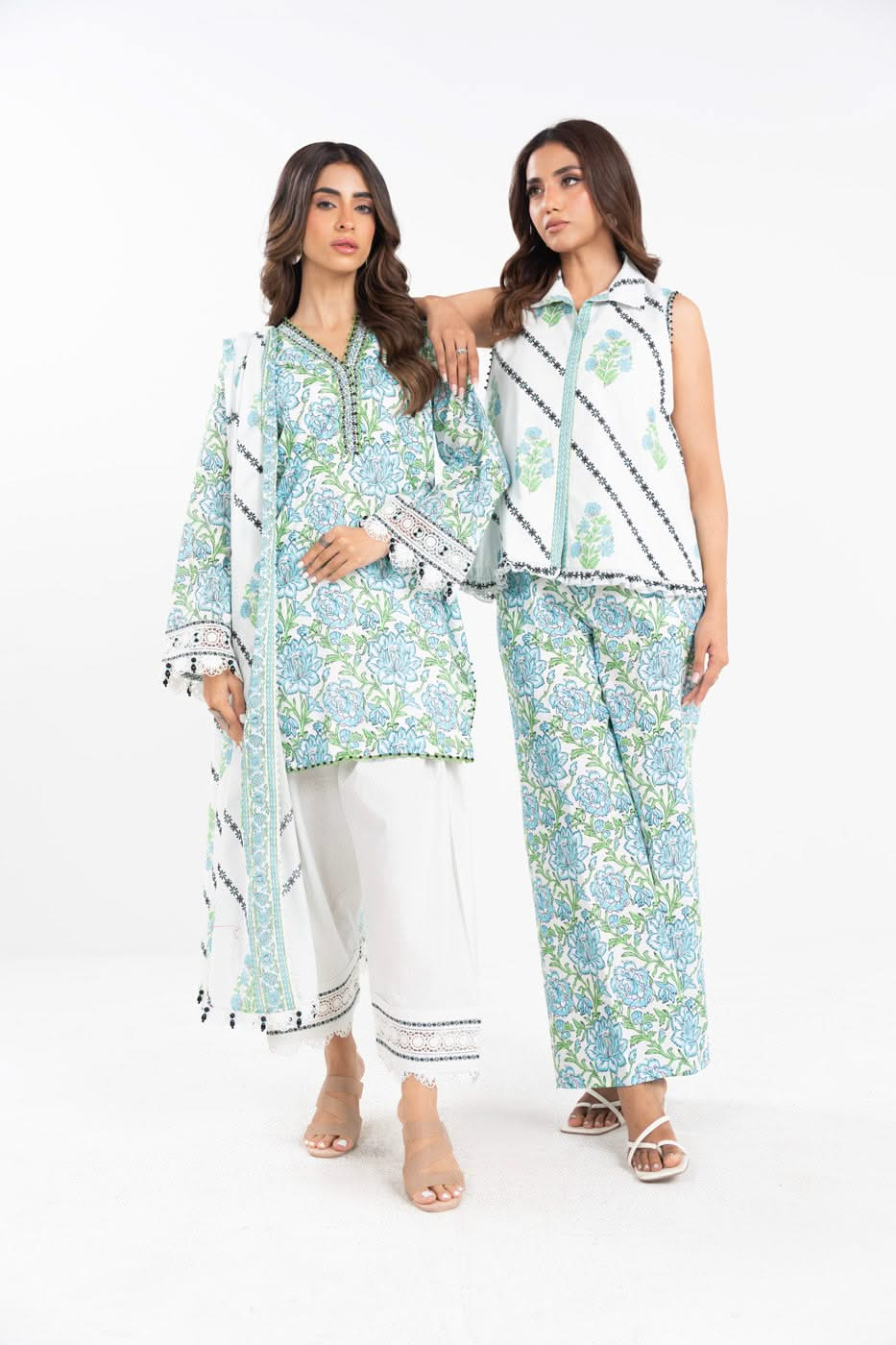 3 Piece Printed Lawn  Suit With Printed Lawn Dupatta