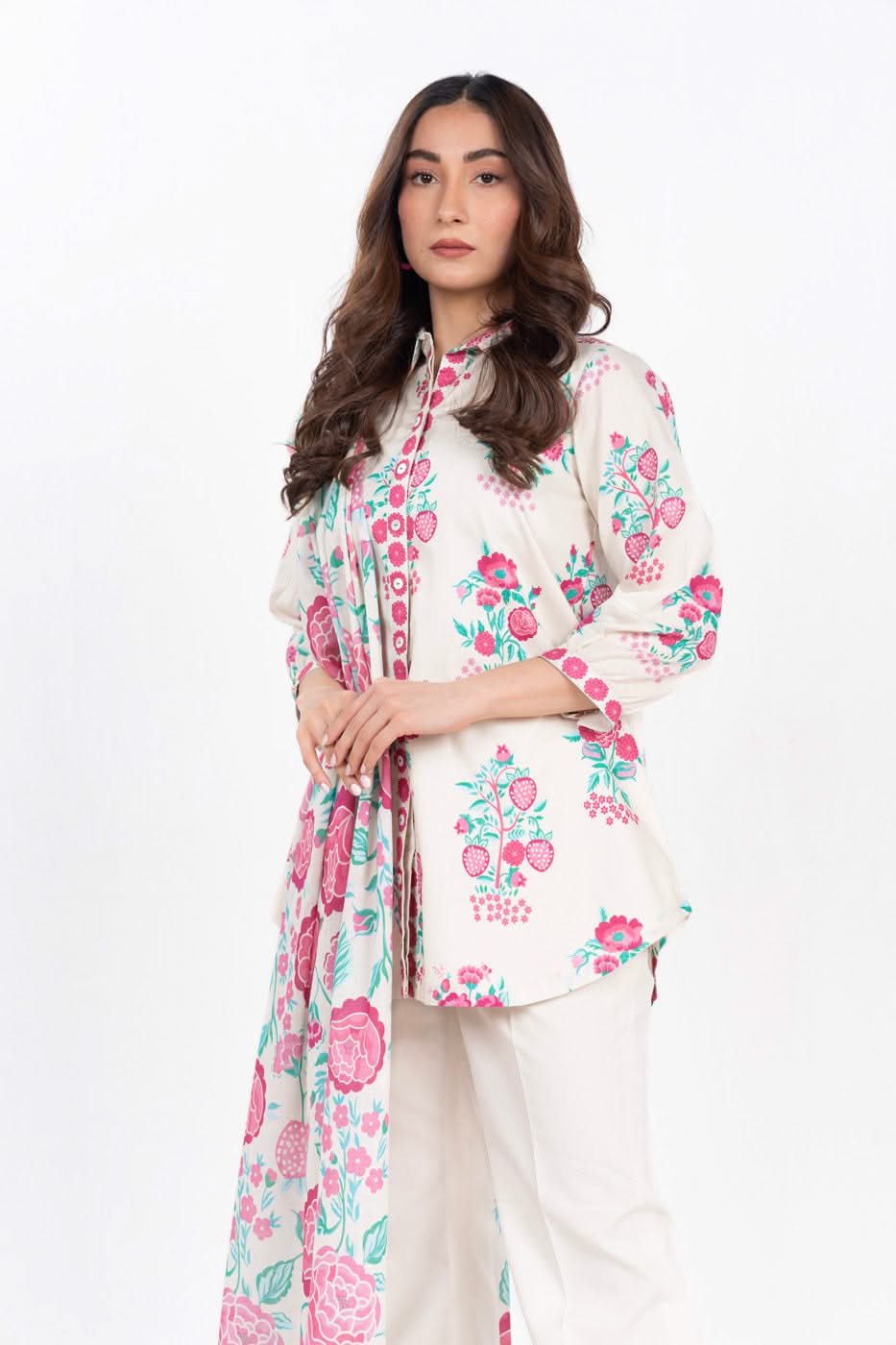 3 Piece Printed Lawn Suit With Printed Lawn Dupatta