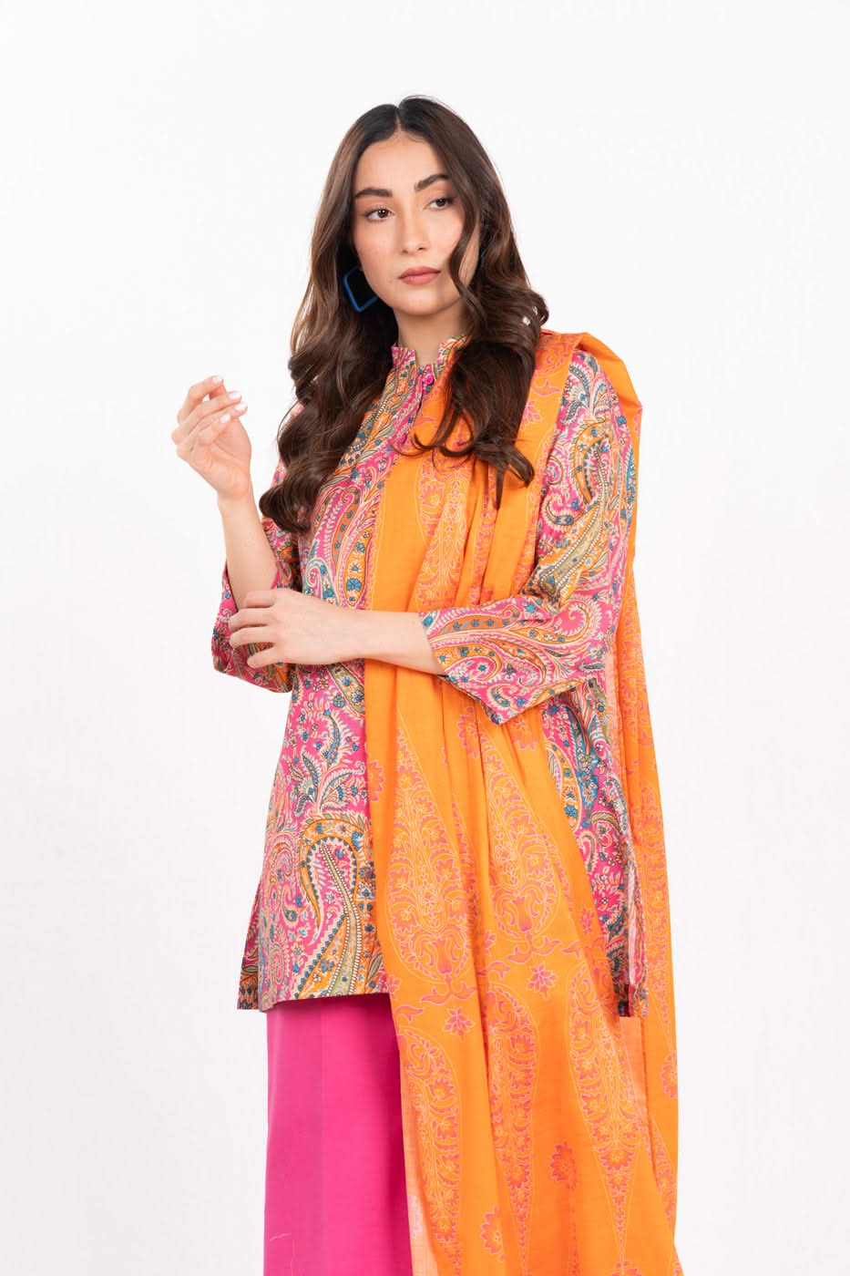 3 Piece Printed Lawn Suit With Printed Lawn Dupatta