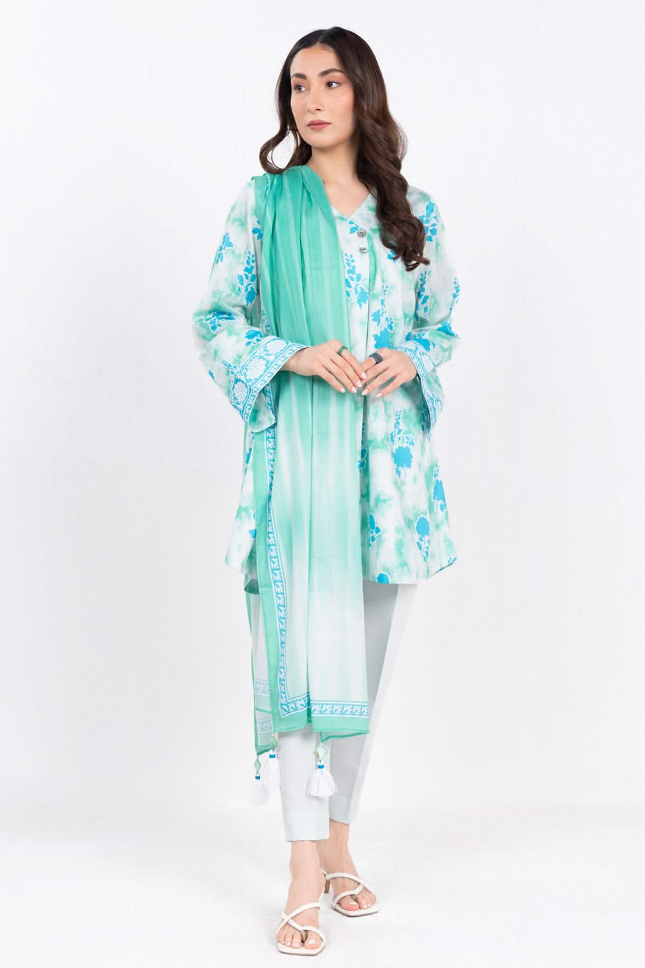 3 Piece Printed Lawn Suit With Printed Lawn Dupatta