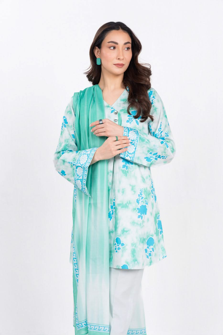 3 Piece Printed Lawn Suit With Printed Lawn Dupatta