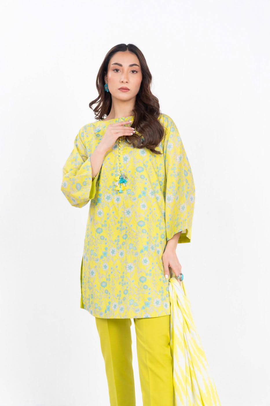 3 Piece Printed Lawn Suit With Printed Lawn Dupatta