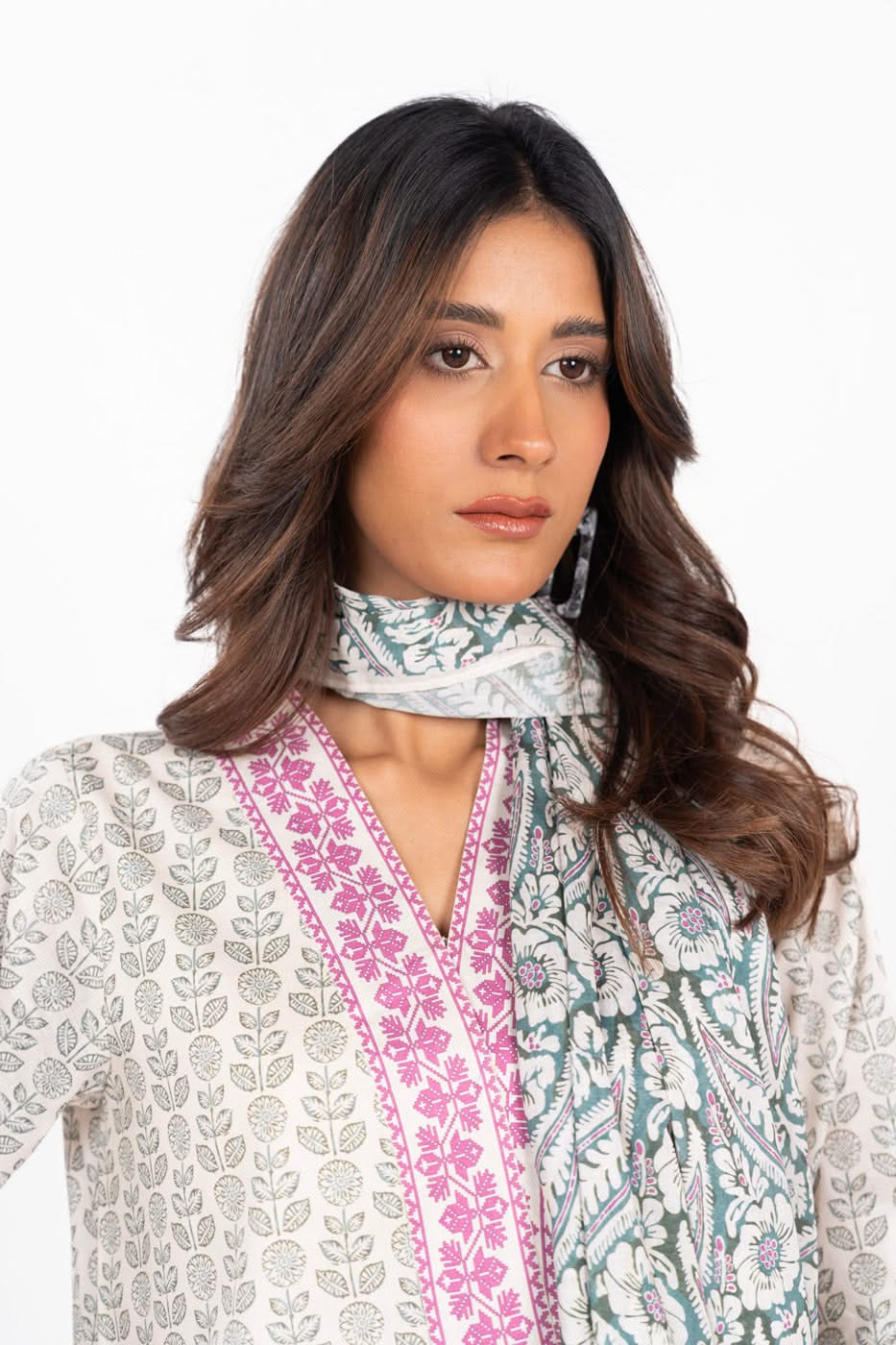 3 Piece Printed Lawn Suit With Printed Lawn Dupatta