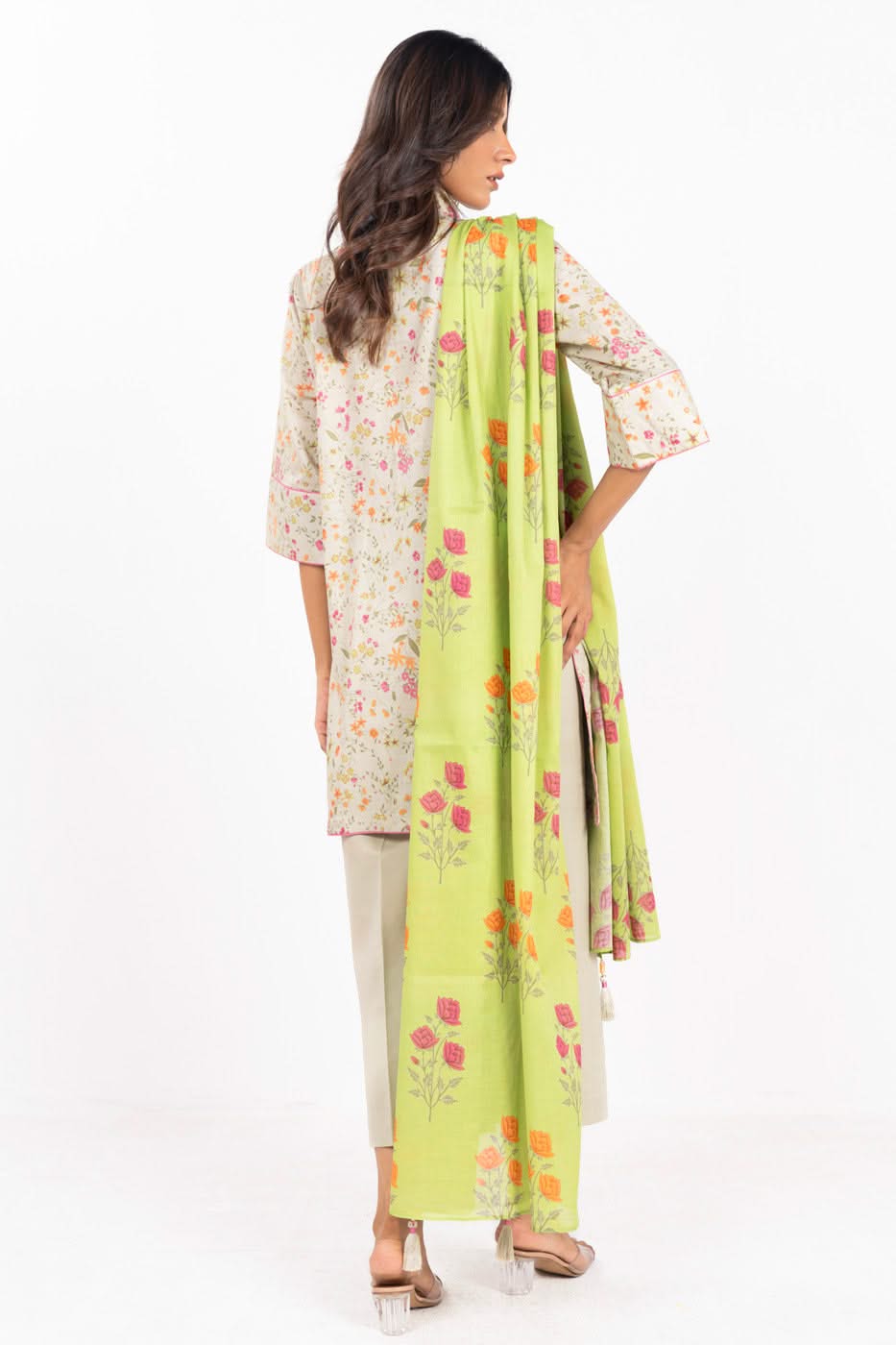 3 Piece Printed Lawn Suit With Printed Lawn Dupatta