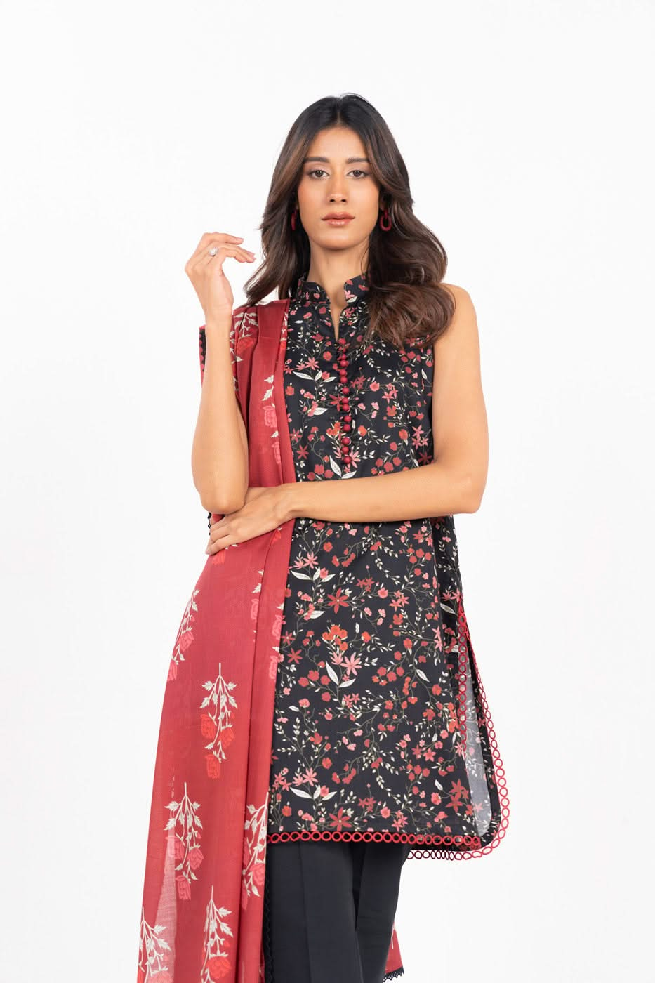 3 Piece Printed Lawn Suit With Printed Lawn Dupatta