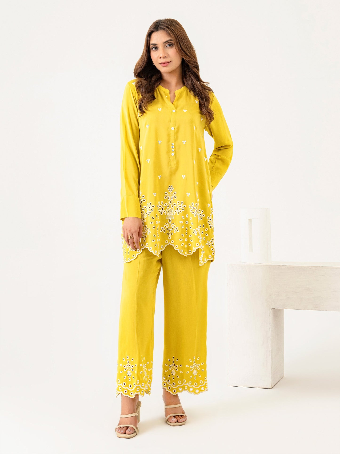 Raw Silk Co-Ord Set-Embroidered (Pret)