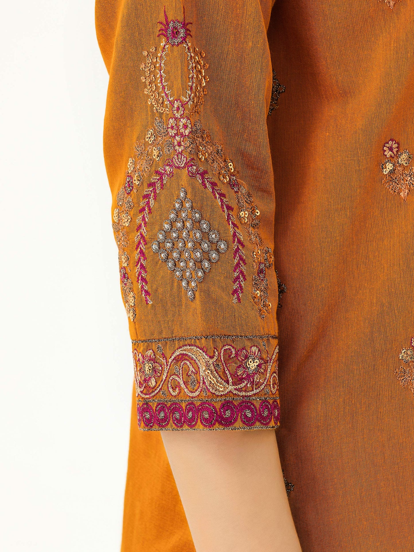 3 Piece Silk Suit-Embroidered (Pret)