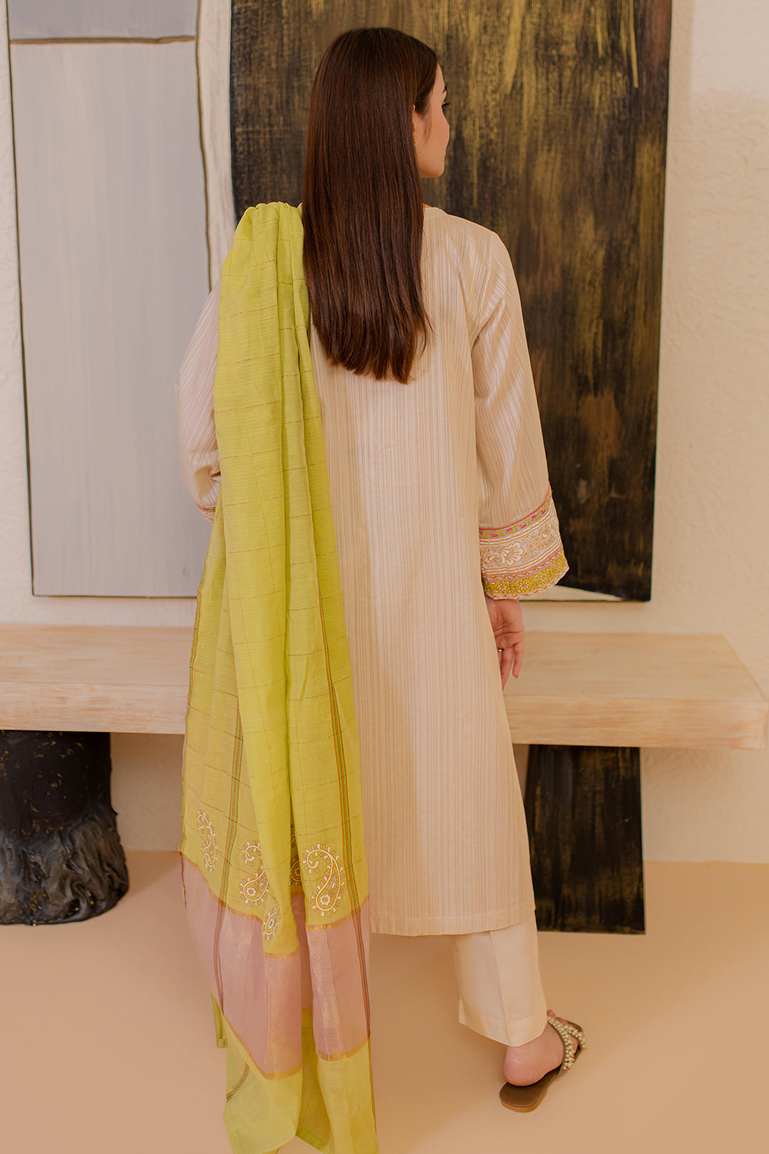 Embroidered Kurta Dupatta - 1094