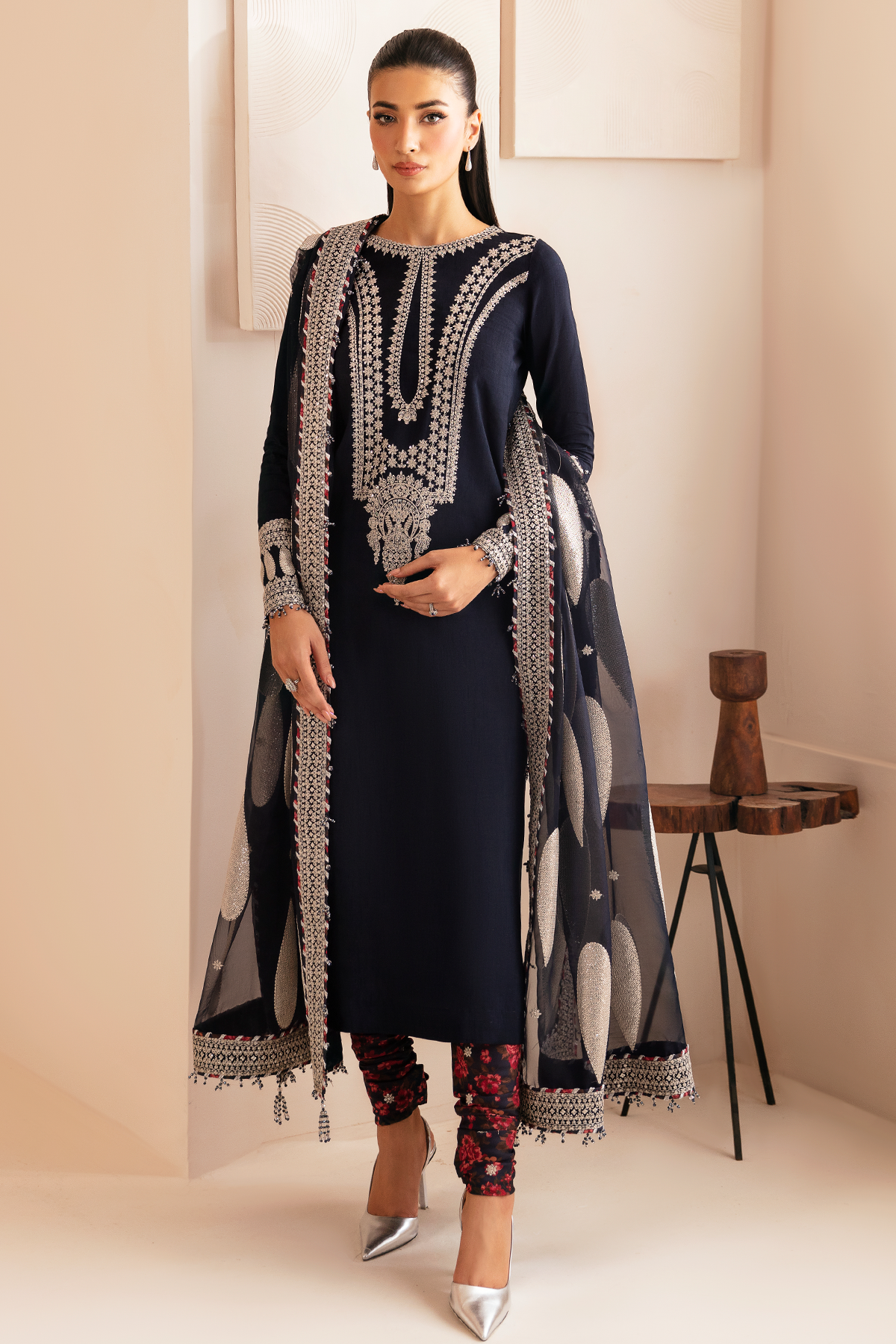 Premium Embroidered Raw Silk UR-7033