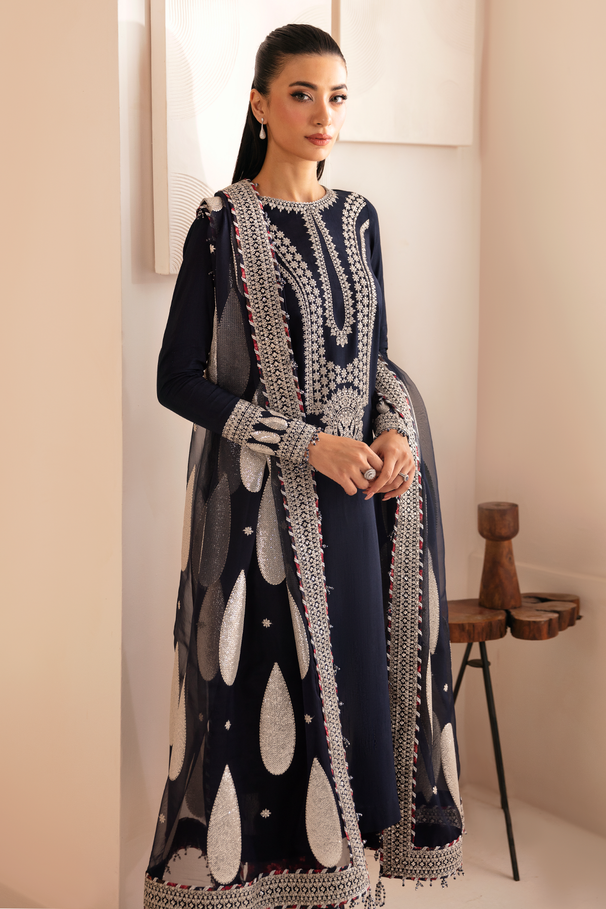 Premium Embroidered Raw Silk UR-7033