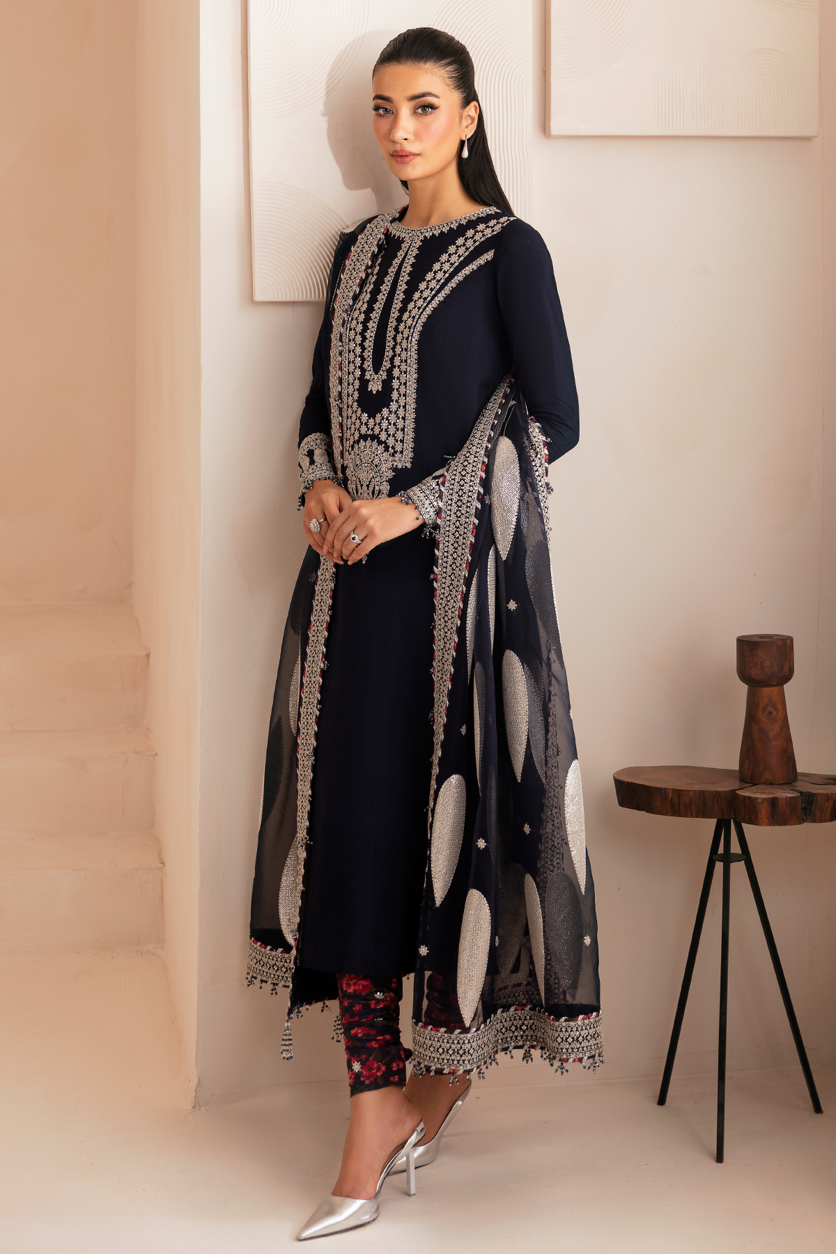 Premium Embroidered Raw Silk UR-7033