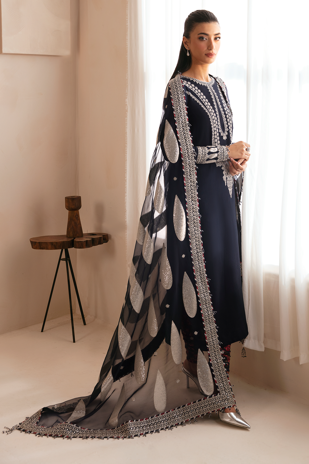 Premium Embroidered Raw Silk UR-7033