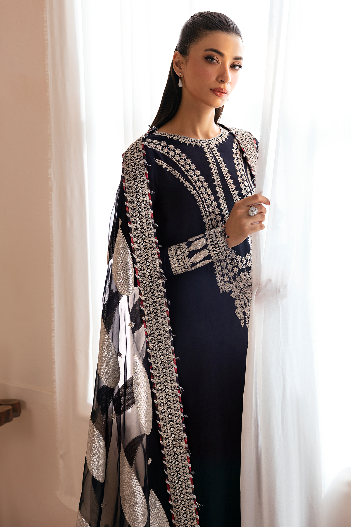 Premium Embroidered Raw Silk UR-7033