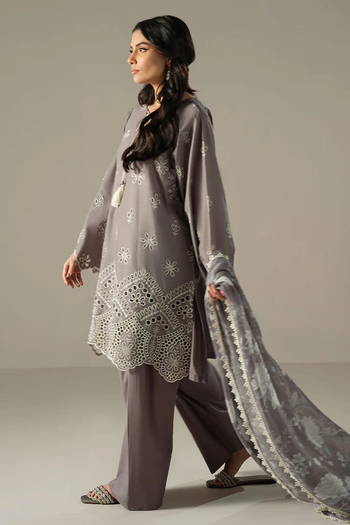 WHISPER ASH-3PC CHIKANKARI SUIT