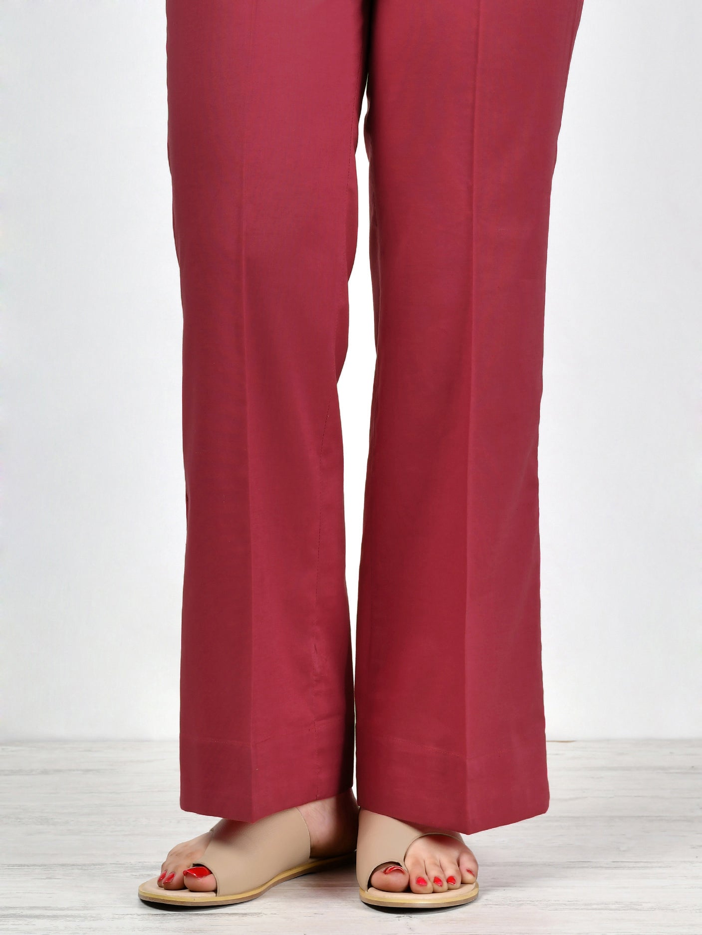 Unstitched Cambric Trouser -Red