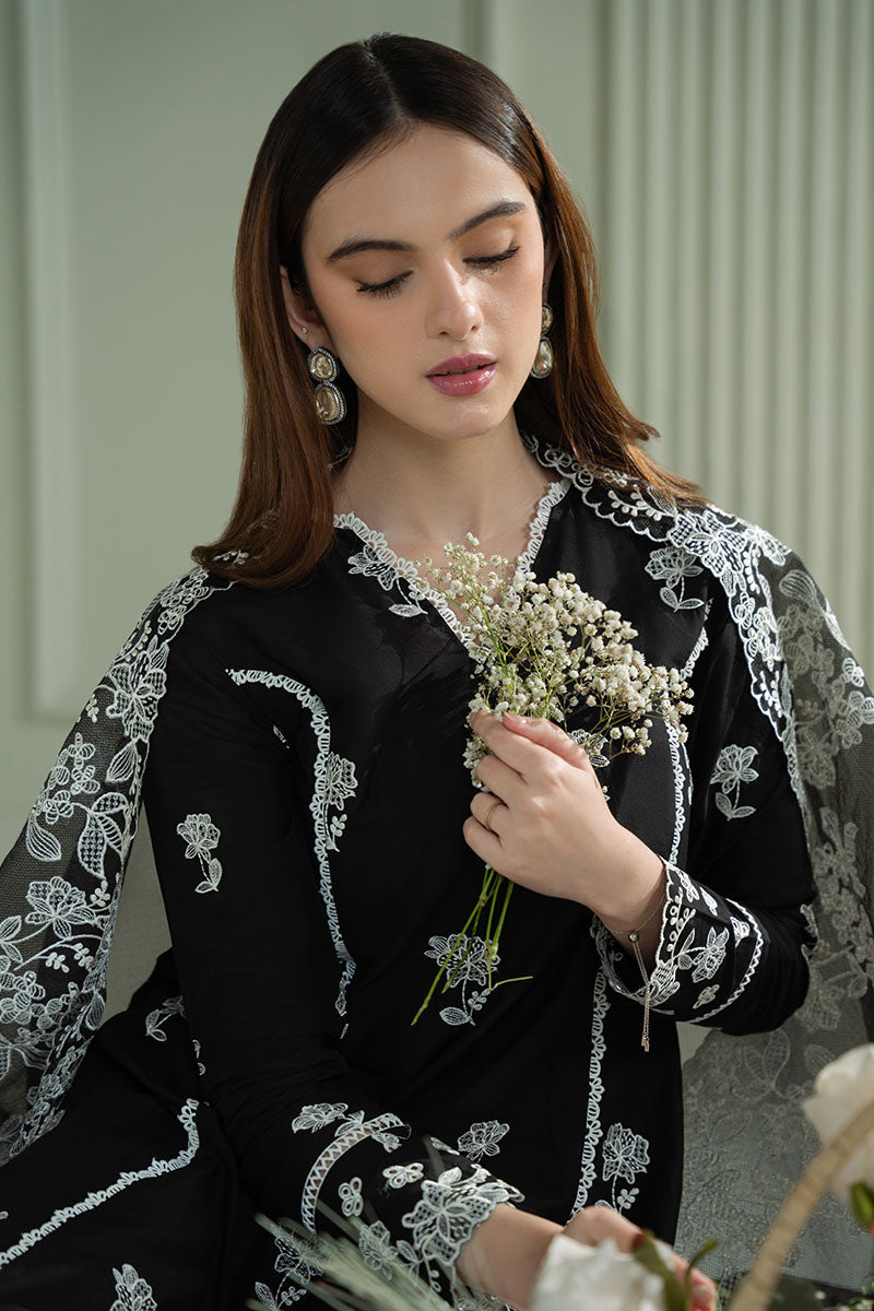 RAVEN MESH- 3PC EMBROIDERED LAWN SUIT