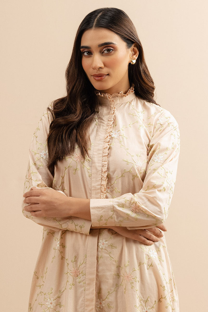 BLUSH GARDEN EMBROIDERED CAMBRIC SHIRT