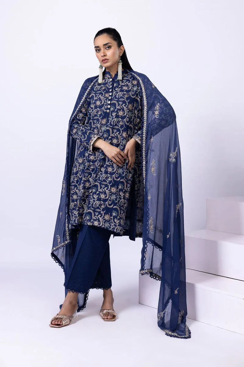 Embroidered | Polyester Crinkle Chiffon Kurta