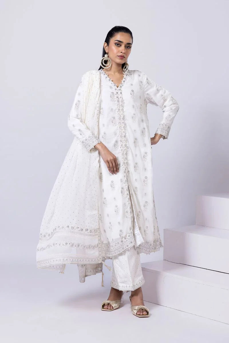 Embroidered | Polyester Crinkle Chiffon Kurta