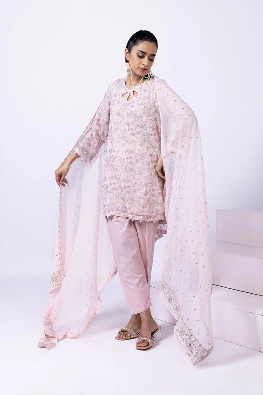 Embroidered | Polyester Crinkle Chiffon Kurta