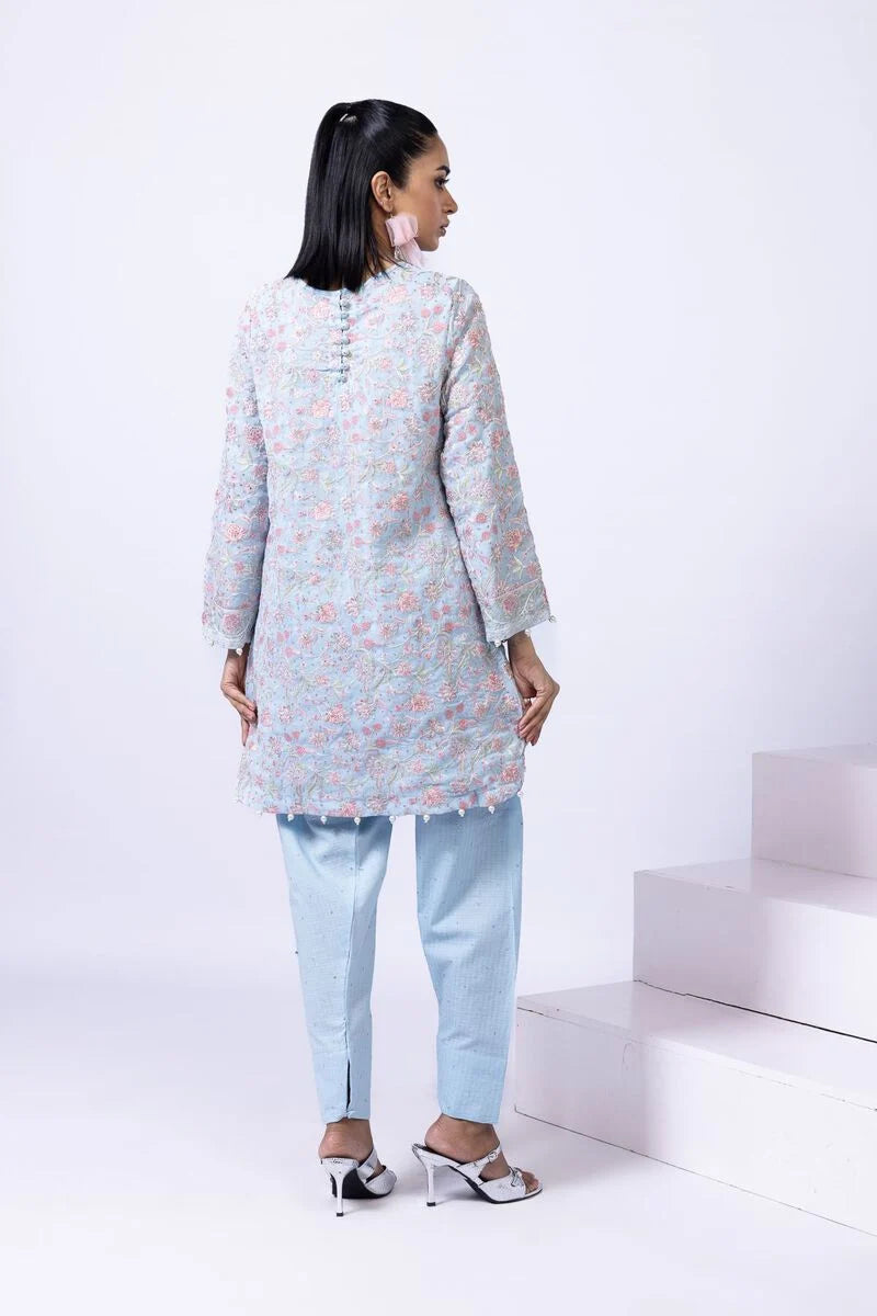 Embroidered | Polyester Crinkle Chiffon Kurta