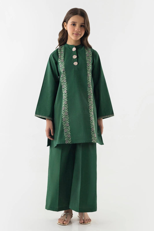 Stitched Kids Green Basic Shirt + Culotte