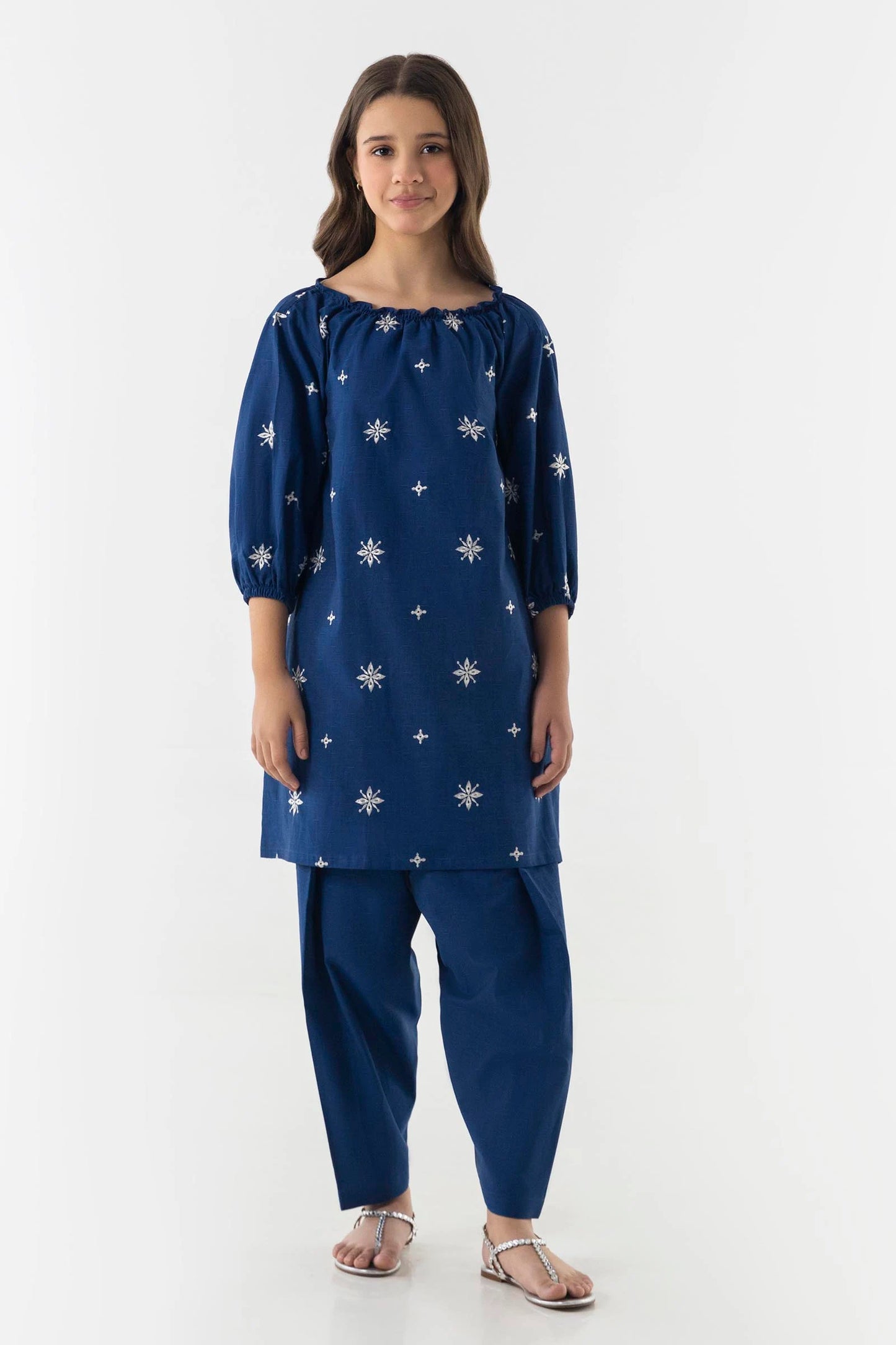 Stitched Kids Blue Shirt + Shalwar