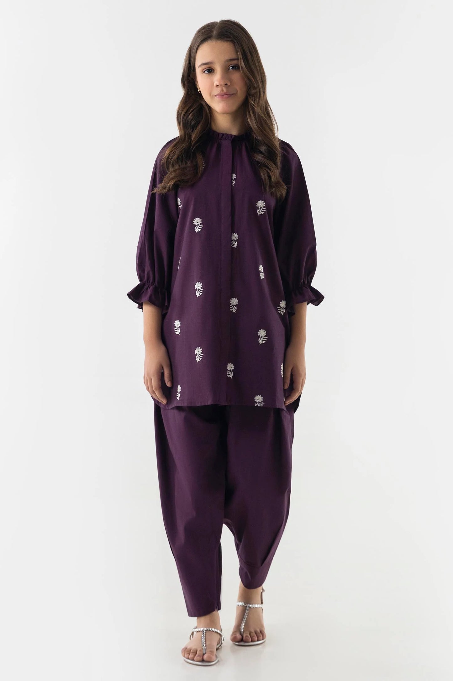 Stitched Kids Purple Basic Shirt + Shalwar