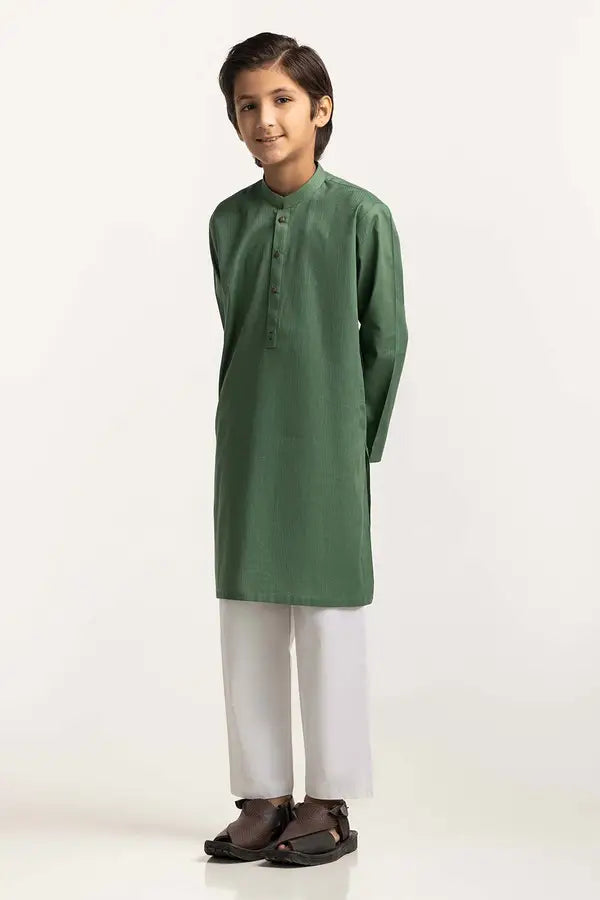 Green Basic Kurta KR-KPLN24-023