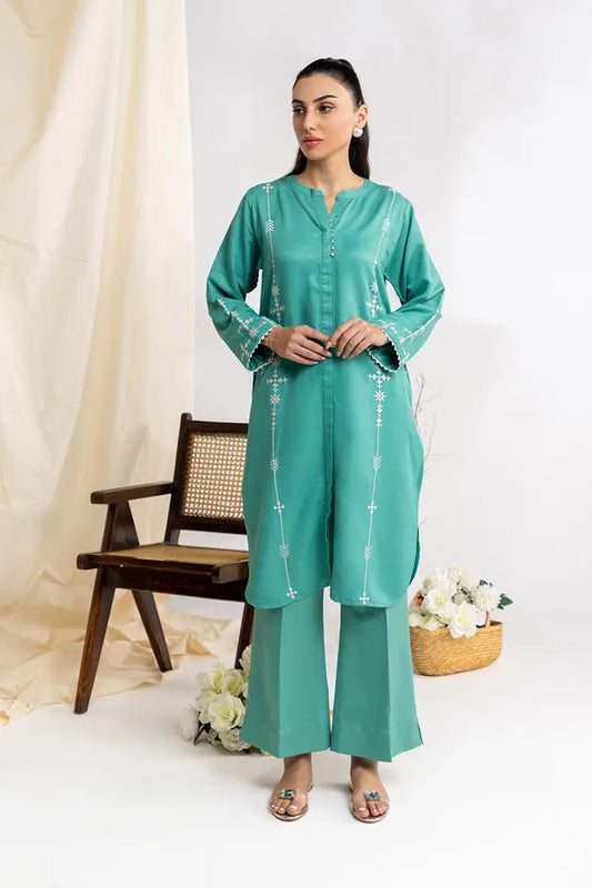 Herringbone Embroidered Shirt And Dyed Trouser IPST-44164