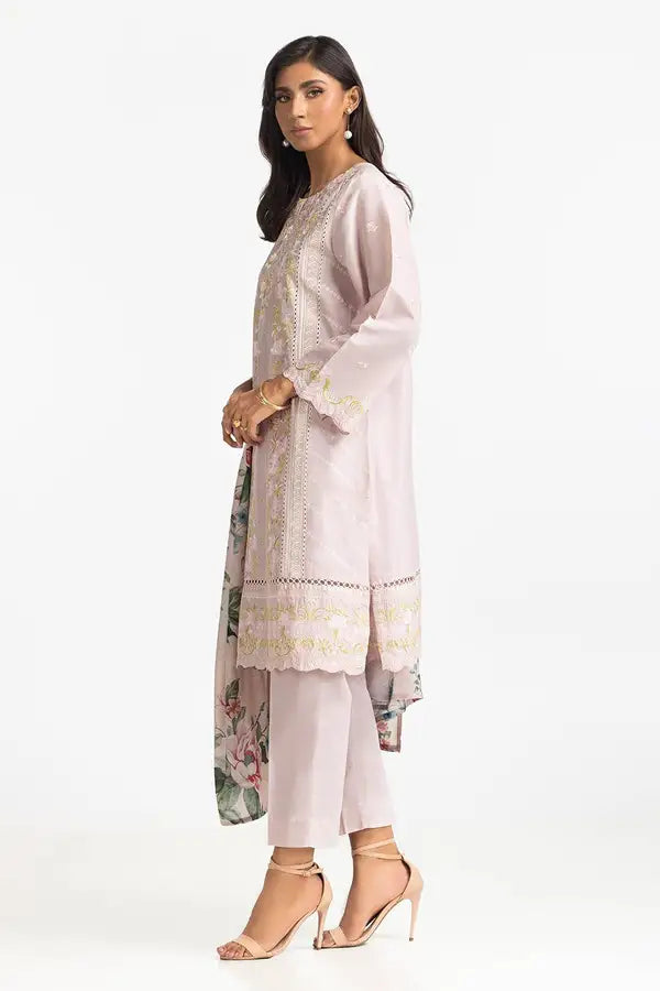 3 Piece Schiffli Embroidered Lawn Suit IUSTKSD-390