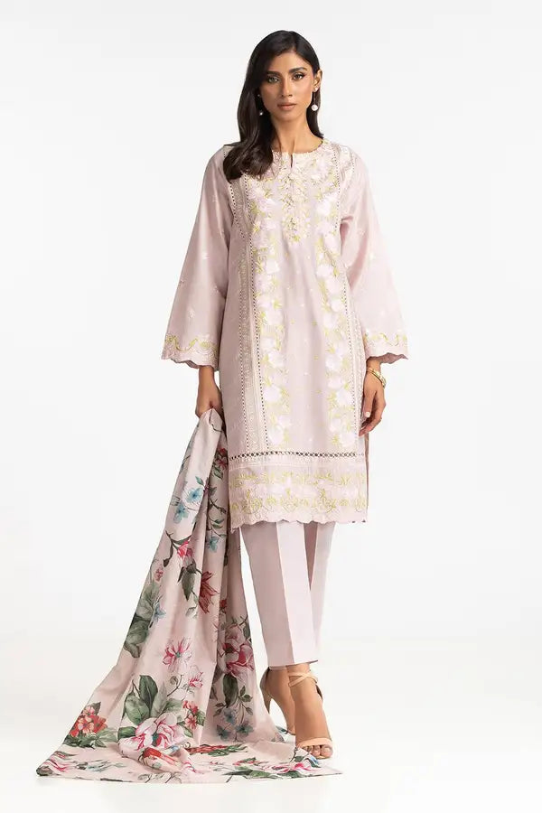 3 Piece Schiffli Embroidered Lawn Suit IUSTKSD-390