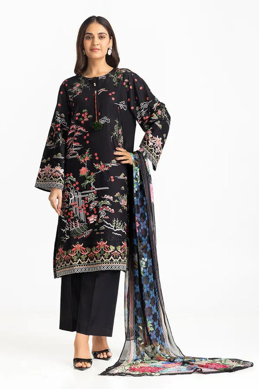 3 Piece Lawn Embroidered Suit IUSTKSD-395