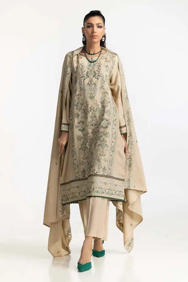 3 Piece Karandi Embroidered Suit IUSTKSD-466