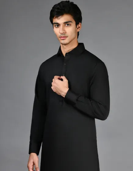 BLACK BLENDED KAMEEZ SHALWAR | JJKS-A-30729-R38-AP