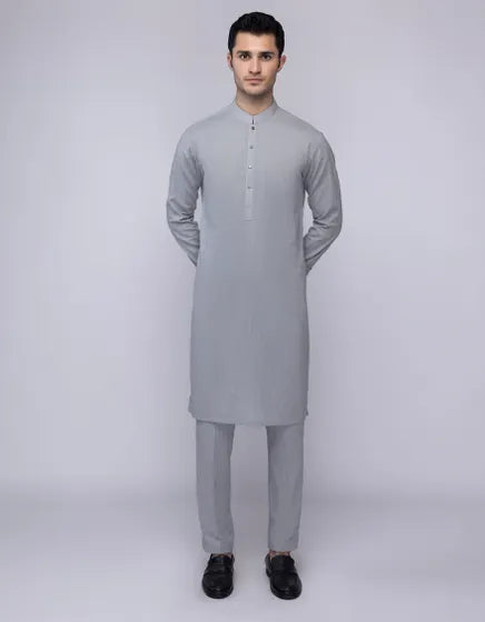 LIGHT GREY COTTON KURTA TROUSER | JJKP-A-47377