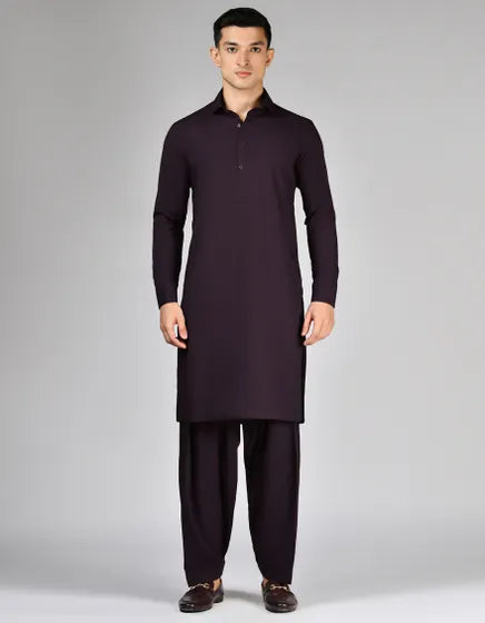 PURPLE BLENDED UNSTITCHED KAMEEZ SHALWAR FABRIC | JJMS-3020