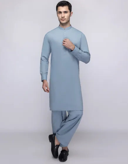 PERIWINKLE UNSTITCHED KAMEEZ SHALWAR FABRIC | JJMS-3050