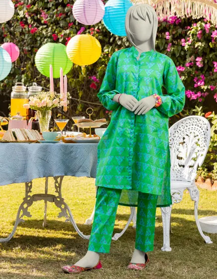 GREEN LAWN PRINTED KURTI | JYGK-S-JTS-25-4005